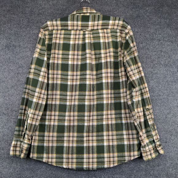 Eddie Bauer Men's Flannel Button-Up Shirt Green Plaid Medium Long Sleeve Cotton - Picture 5 of 12